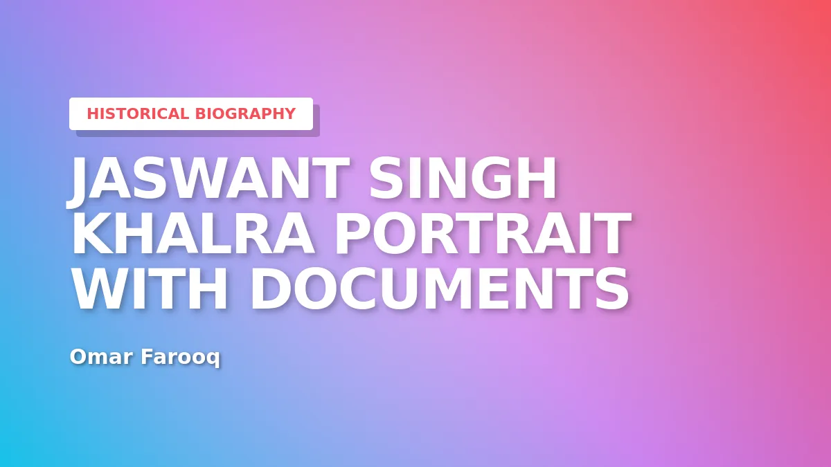 The Untold Story of Jaswant Singh Khalra: The Bank Clerk Who Exposed Punjab’s Darkest Secrets